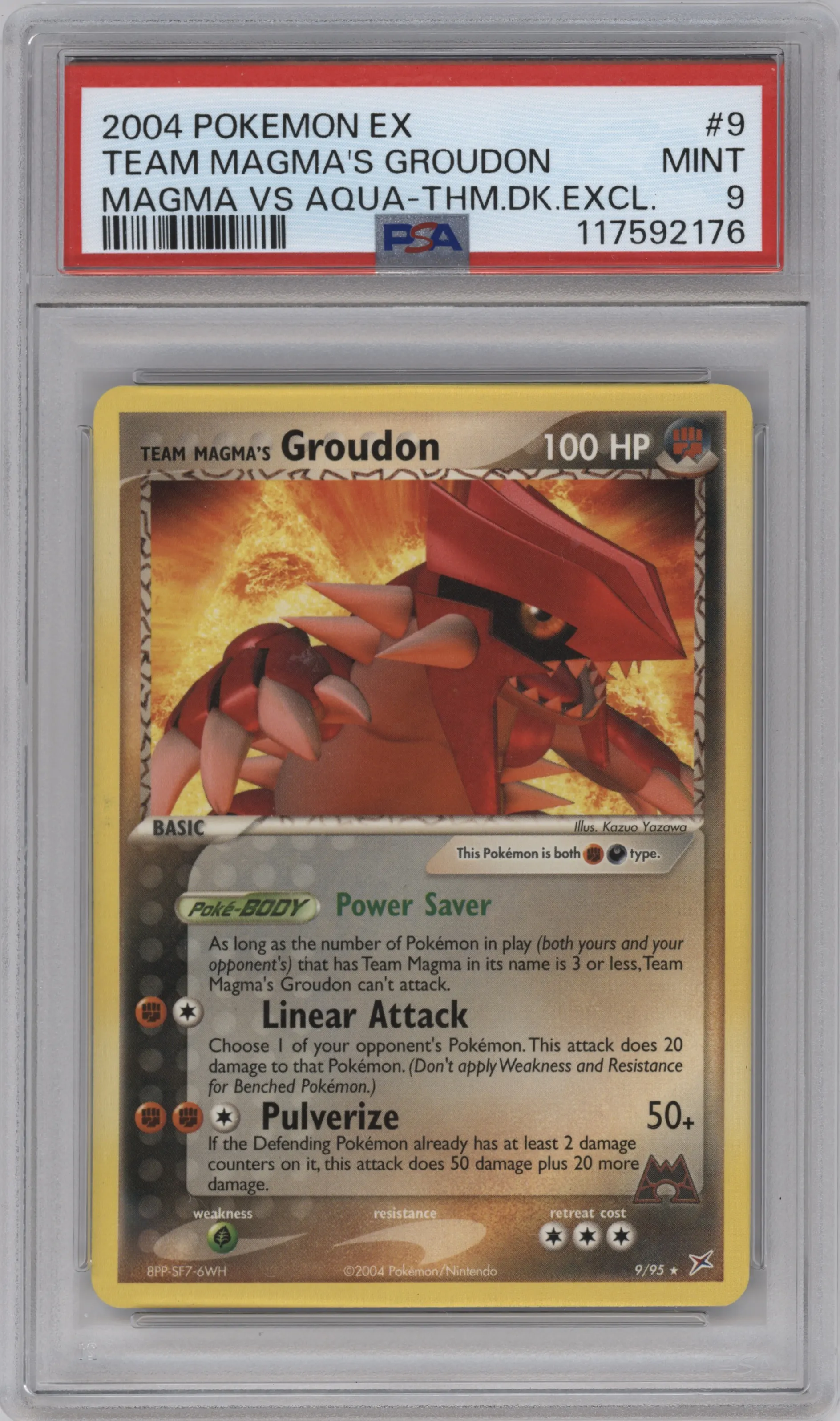 2004 Pokemon EX TM vs TA Team Magma's Groudon Team Magma Theme Deck #9 PSA 9
