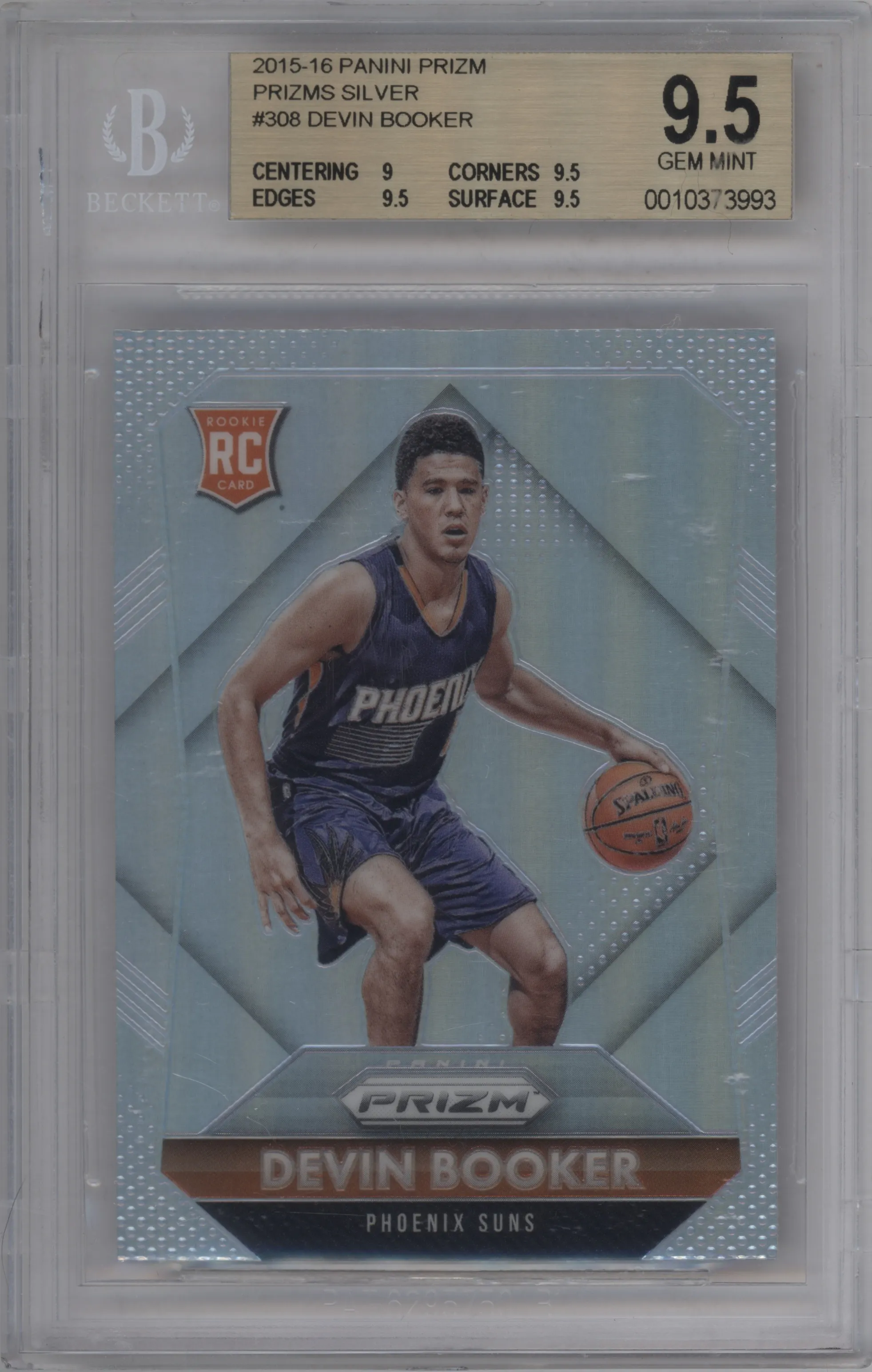 2015 Panini Prizm Devin Booker Silver Prizm #308 BGS 9.5