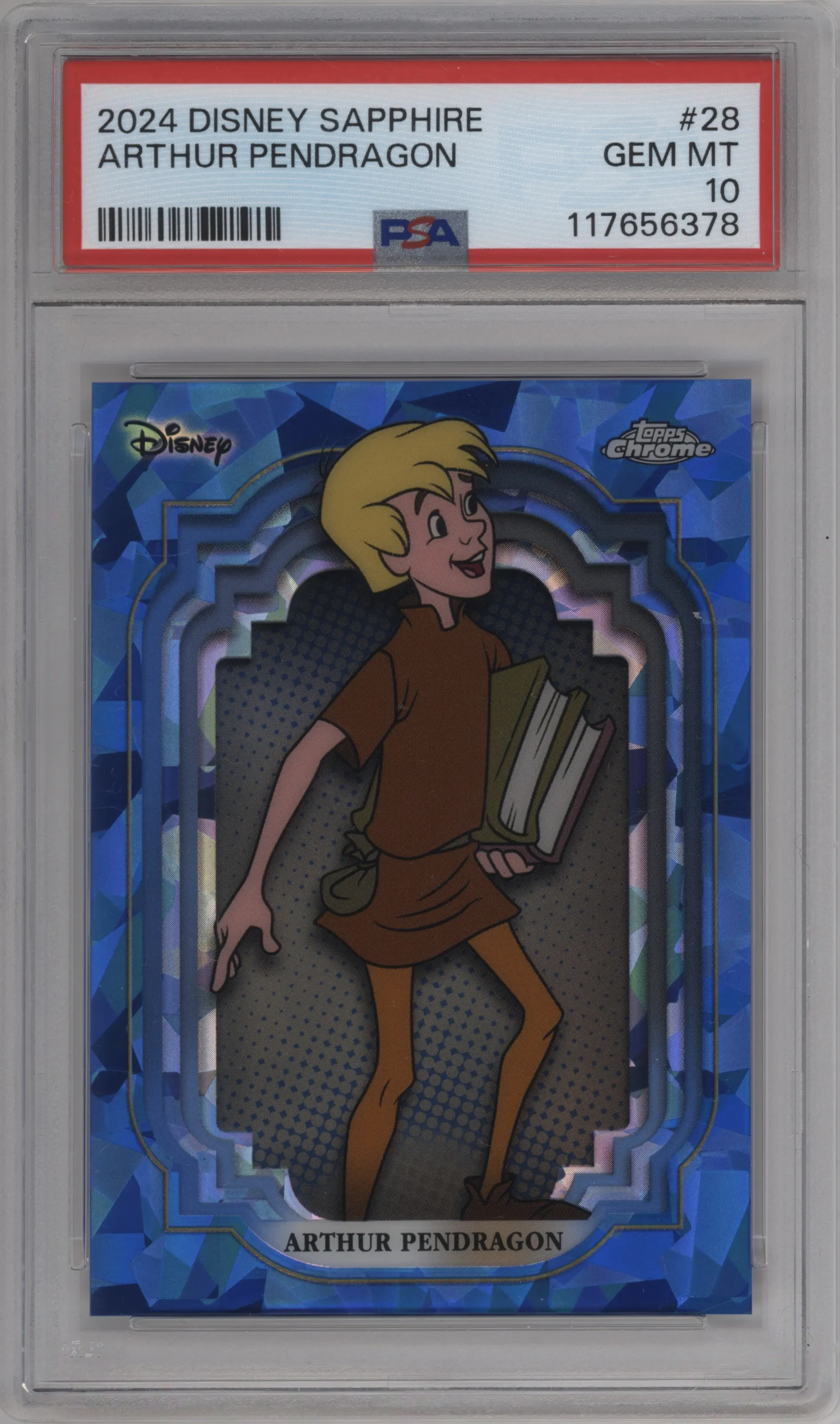 2024 Topps Chrome Disney Sapphire Edition Arthur Pendragon #28 PSA 10