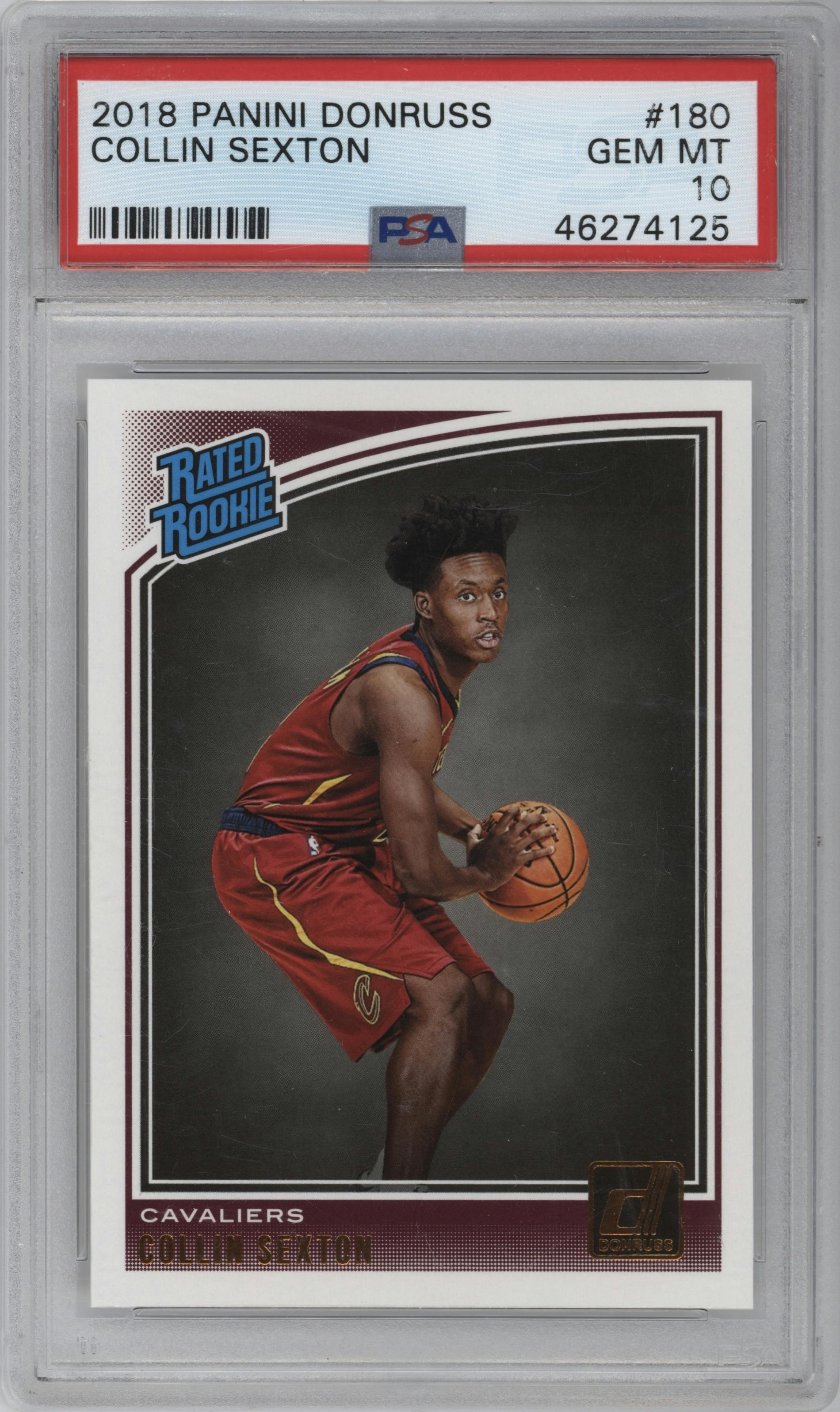Collin Sexton from the 2018-19 Panini Donruss  set graded by PSA and given an overall grade of 10.