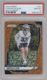Cooper DeJean from the 2024 Panini Prizm set featuring a Disco parallel graded by PSA and given an overall grade of 10.