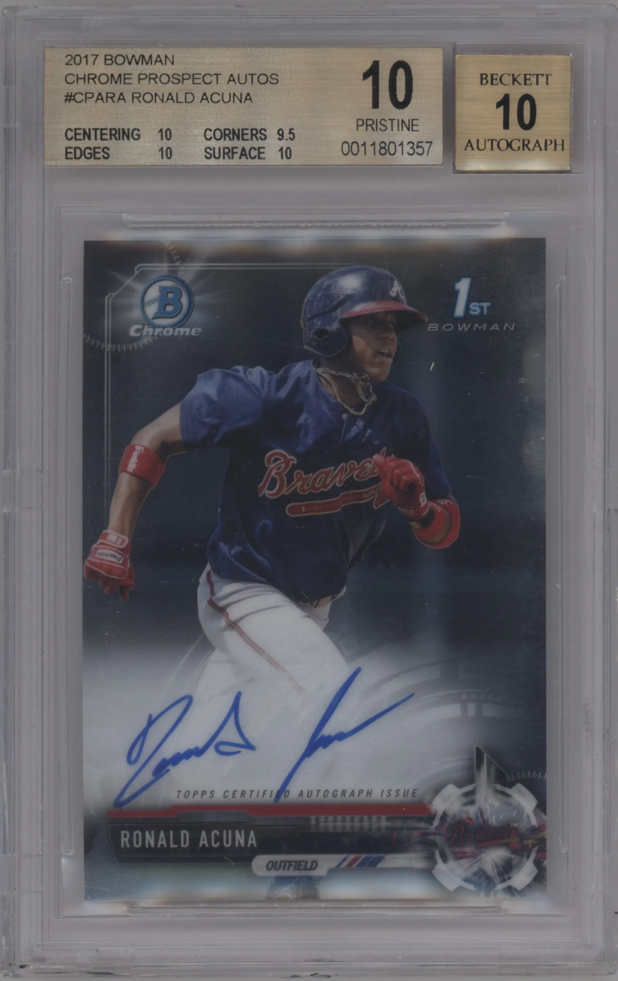 2017 Bowman Chr.Pros.Auto Ronald Acuna BGS 10