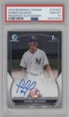 Keiner Delgado from the 2023 Bowman Chrome set graded by PSA and given an overall grade of 10.