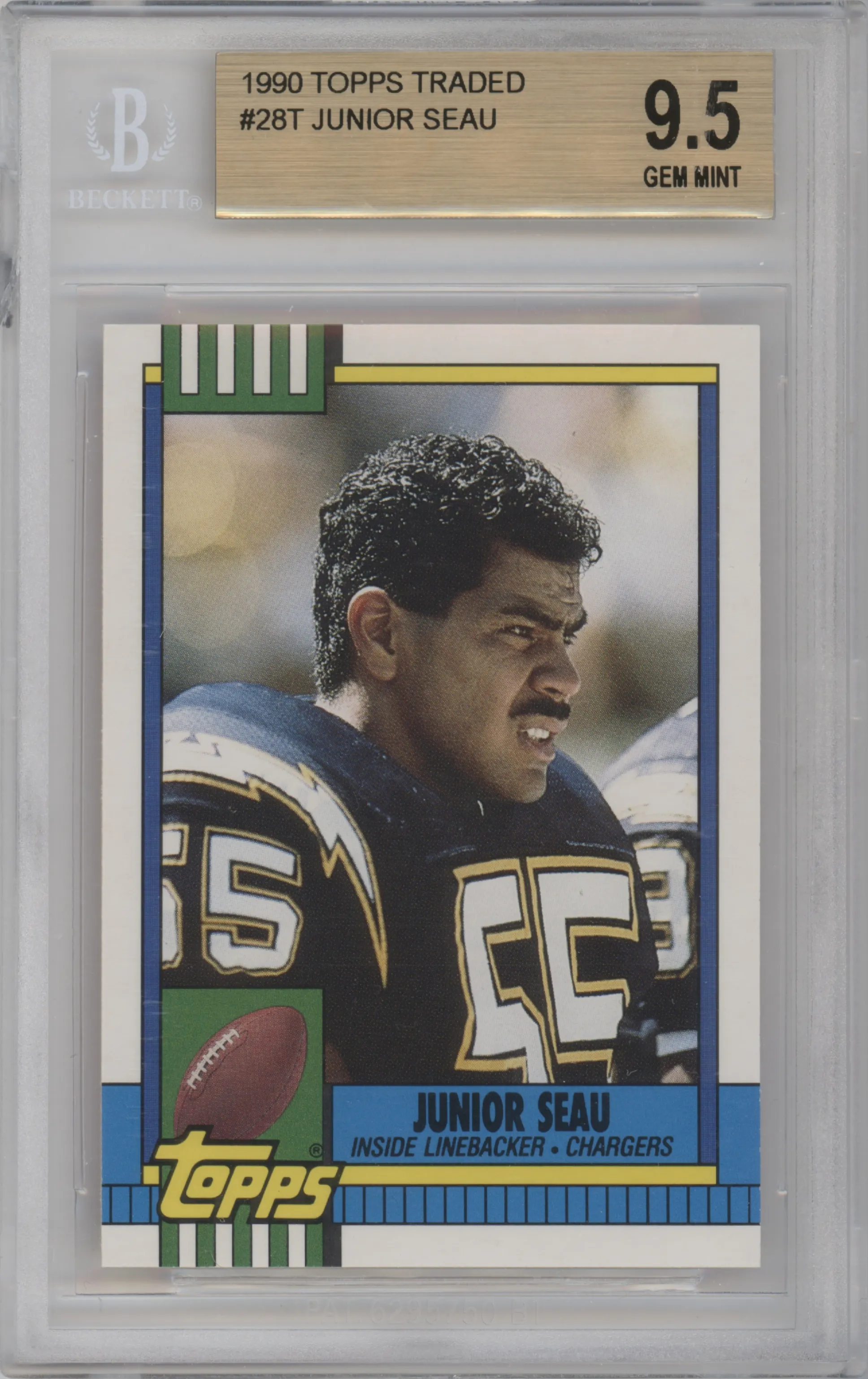 1990 Topps Traded Junior Seau BGS 9.5