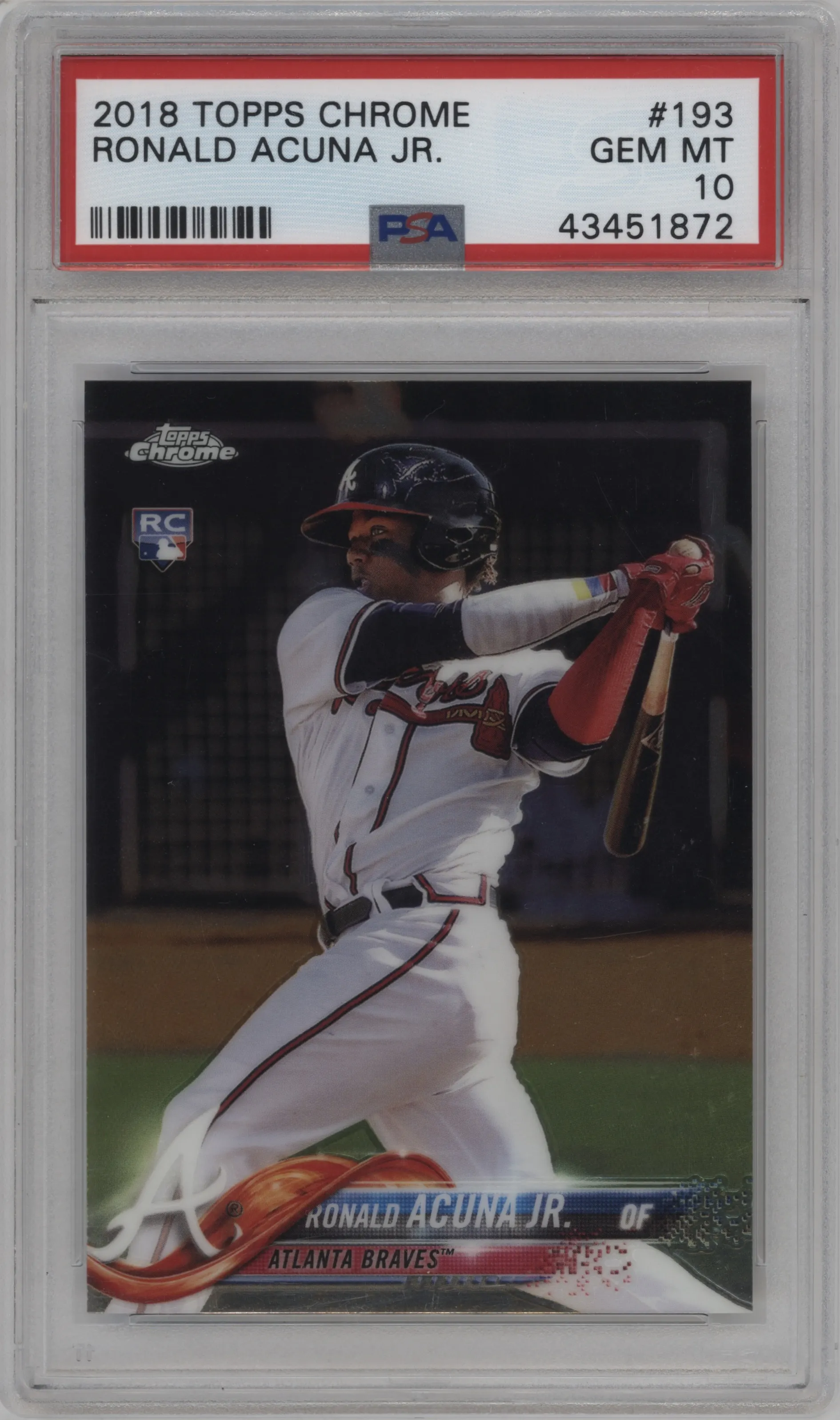 2018 Topps Chrome Ronald Acuna Jr. PSA 10
