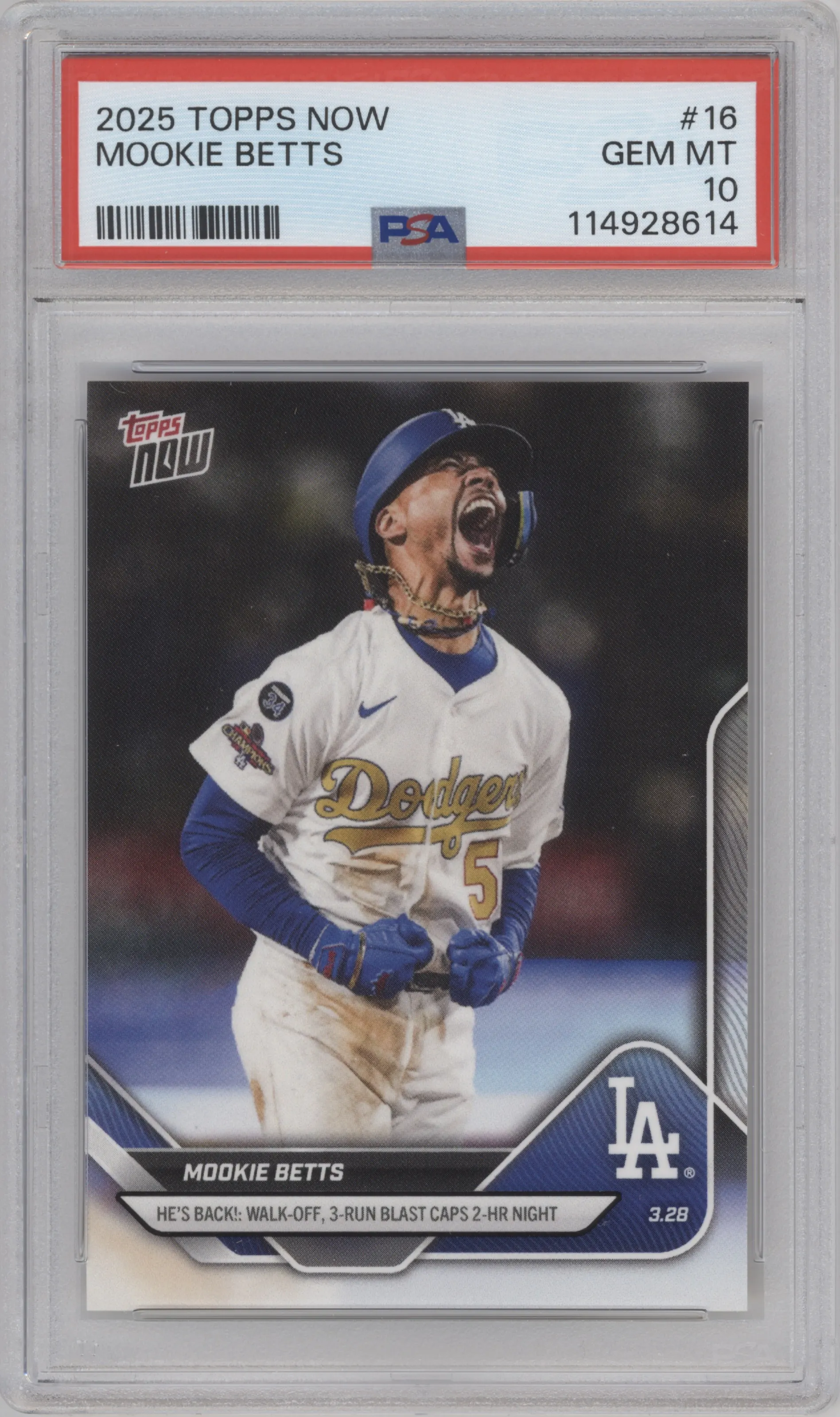 2025 Topps Now Mookie Betts PSA 10