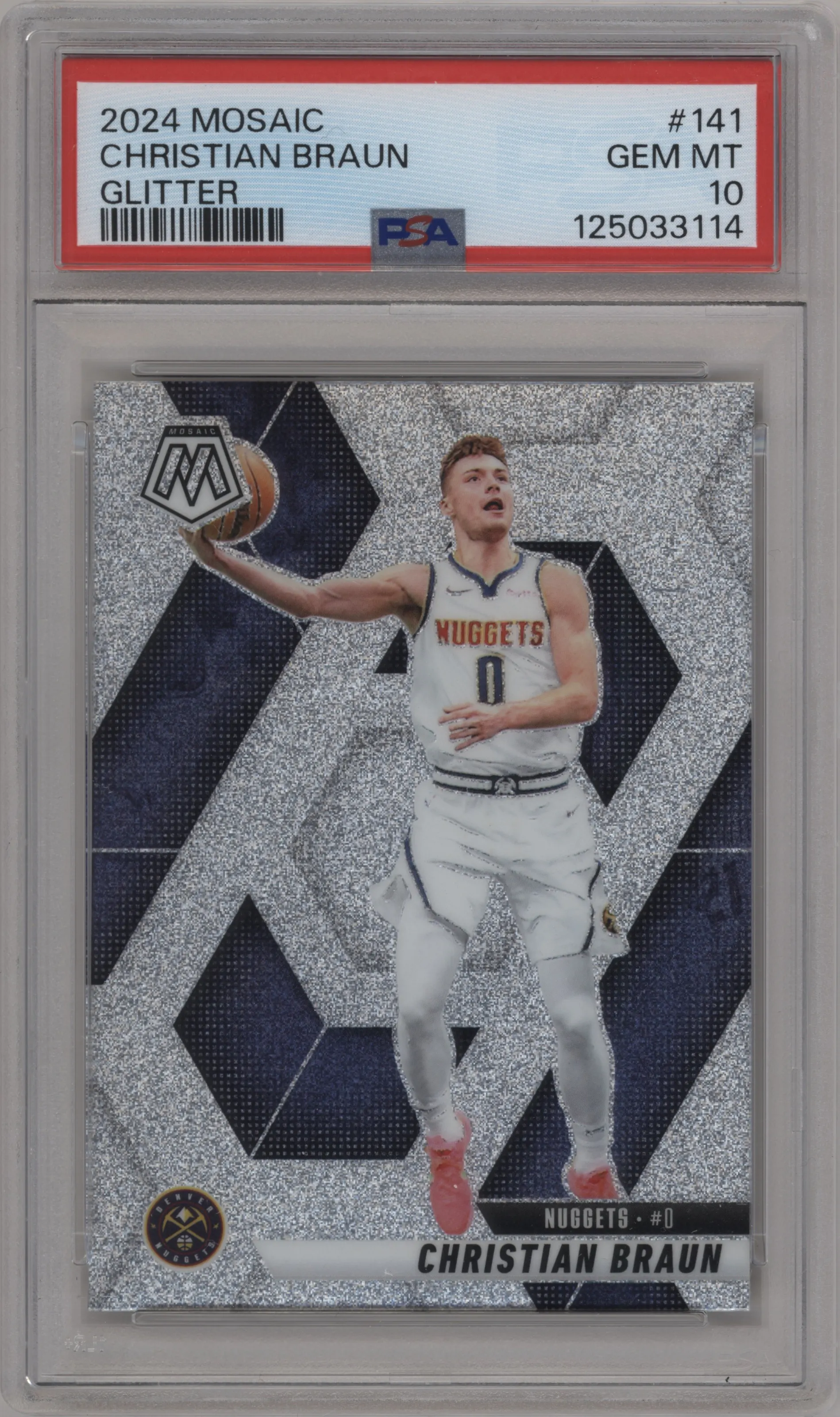 2024 Panini Mosaic Christian Braun Glitter Mosaic PSA 10