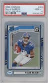 Malik Nabers from the 2024 Donruss set graded by PSA and given an overall grade of 10.