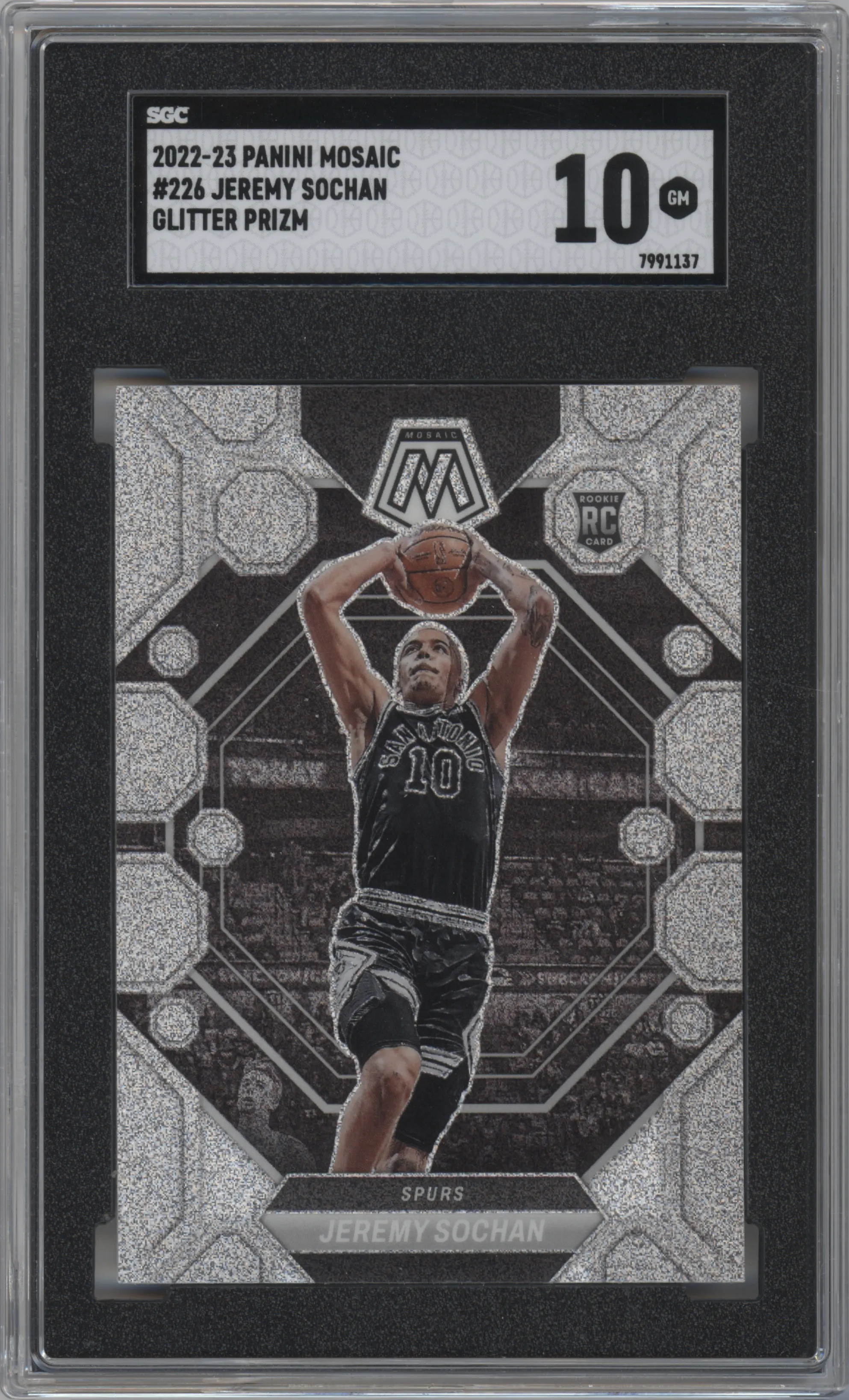 2022 Panini Mosaic Jeremy Sochan Glitter Mosaic SGC 10