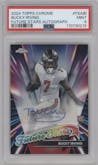 Bucky Irving from the 2024 Topps Chrome set graded by PSA and given an overall grade of 9.