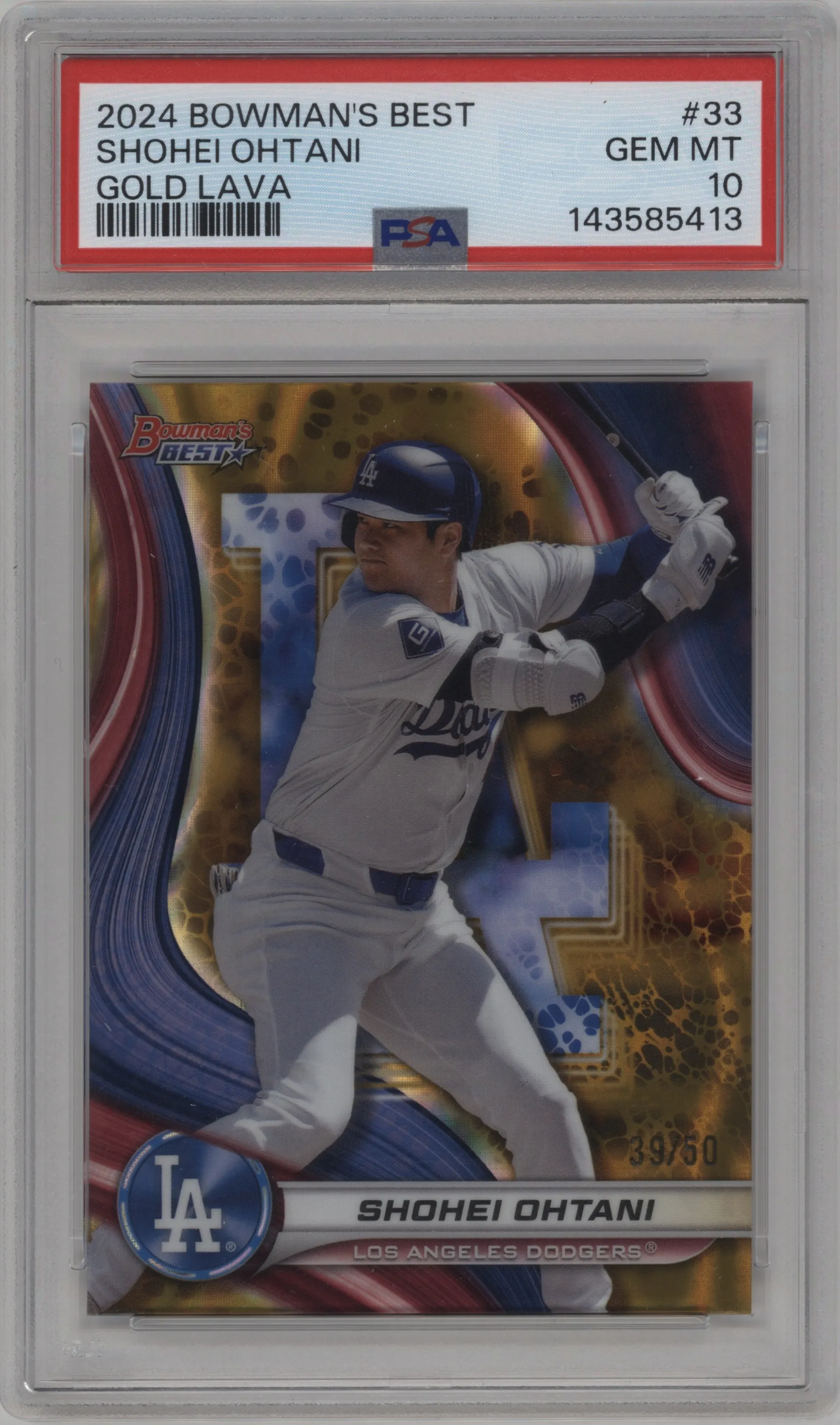 2024 Bowman's Best Shohei Ohtani Gold Lava Refractor #33 PSA 10