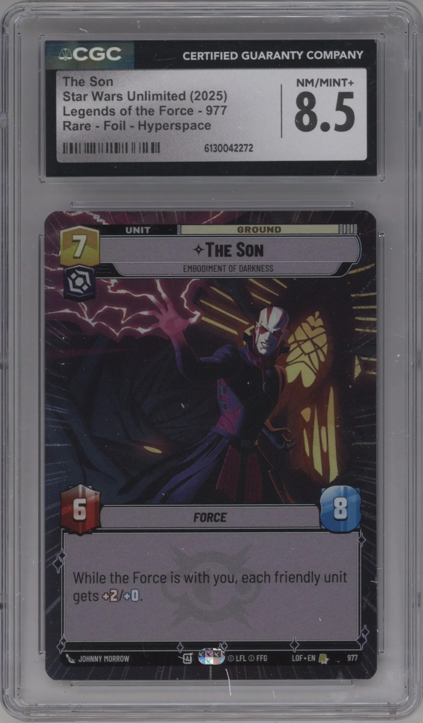 2025 Star Wars: Unlimited Legends of the Force The Son Hyperspace Foil #977 CGC 8.5