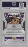 Kobe Bryant from the 2019-20 Panini Prizm set featuring a Silver Prizm parallel graded by PSA and given an overall grade of 10.