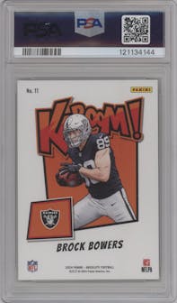 Brock Bowers from the 2024 Panini Absolute set graded by PSA and given an overall grade of 9.