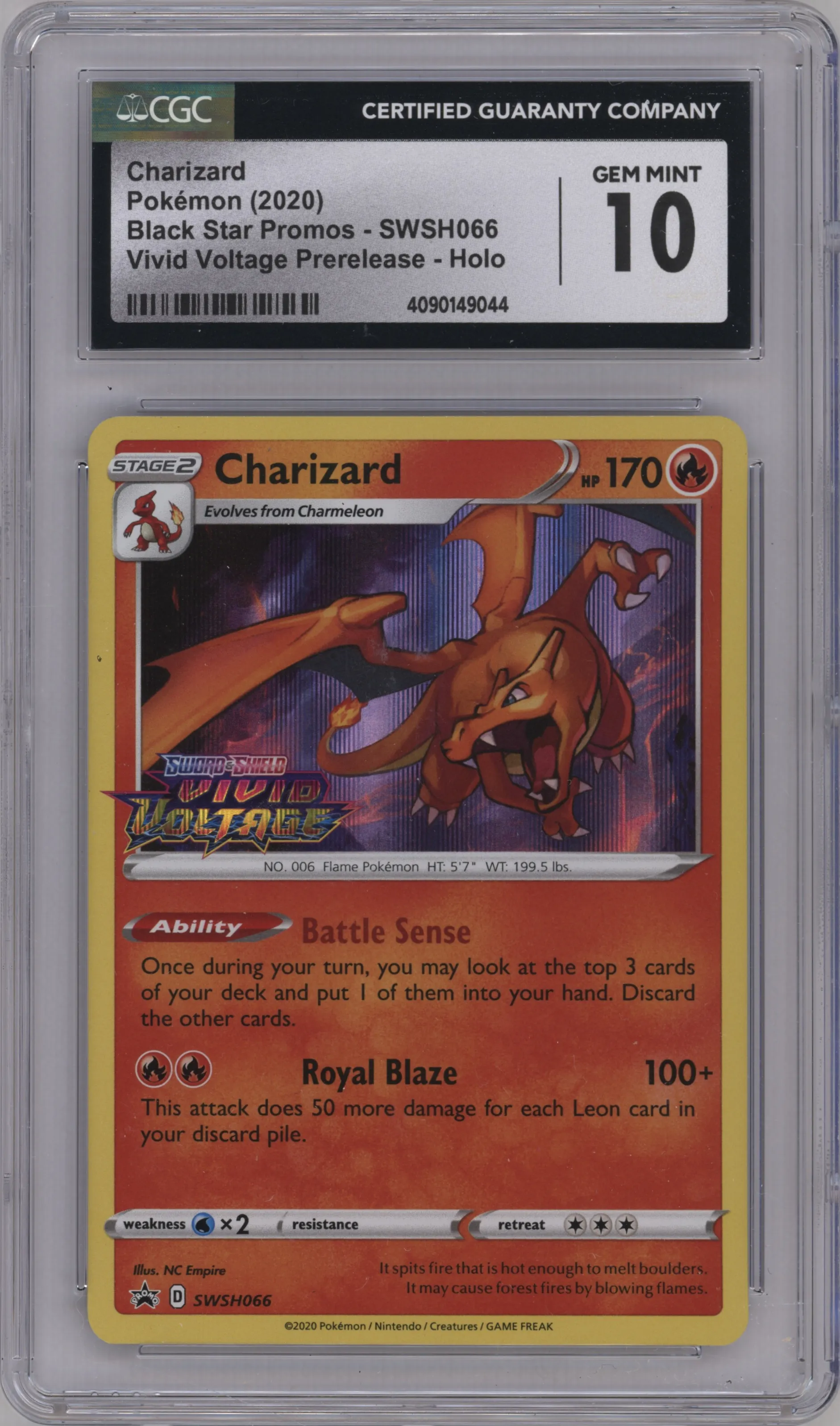 2020 Pokemon SWSH Charizard Vivid Voltage Build & Battle Box #SWSH066 CGC 10