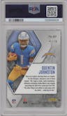 Quentin Johnston from the 2023 Panini Phoenix set featuring a Black parallel graded by PSA and given an overall grade of 10.