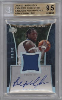Ben Wallace from the 2004-05 Upper Deck Exquisite Collection set graded by Beckett and given an overall grade of 9.5.