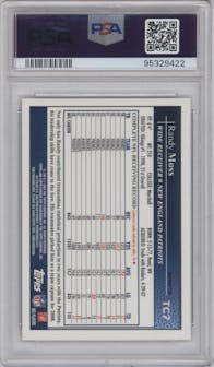 Randy Moss from the 2009 Topps Chrome set featuring a Refractor parallel graded by PSA and given an overall grade of 10.