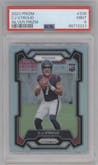C.J. Stroud from the 2023 Panini Prizm set featuring a Silver Prizm parallel graded by PSA and given an overall grade of 9.