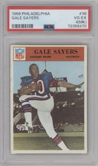 Gale Sayers from the 1966 Philadelphia set graded by PSA and given an overall grade of 4.