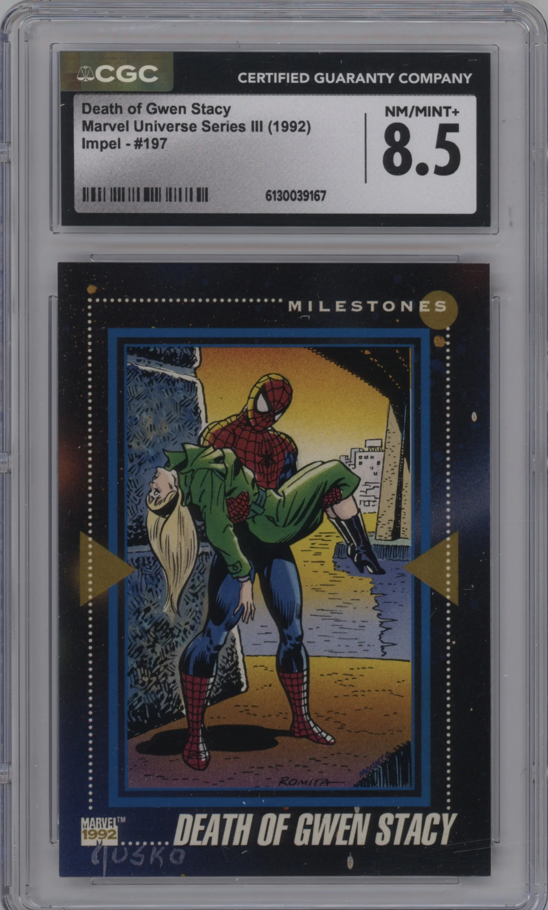1992 Impel Marvel Universe Series 3 Death of Gwen Stacy CGC 8.5