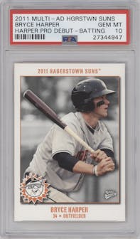 Bryce Harper from the 2011 MultiAd Hagerstown Suns Bryce Harper set graded by PSA and given an overall grade of 10.