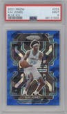 Kai Jones  from the 2021-22 Panini Prizm  set featuring a Blue Ice parallel graded by PSA and given an overall grade of 9.