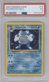 Poliwrath from the 1999 Pokemon set graded by PSA and given an overall grade of 5.