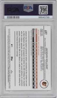 Jackson Holliday from the 2024 Topps  set graded by PSA and given an overall grade of 9.