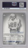 Warrick Dunn from the 1997 Flair Showcase set featuring a Legacy Collection parallel graded by PSA and given an overall grade of 9.
