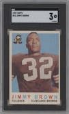 Jimmy Brown from the 1959 Topps set graded by SGC and given an overall grade of 3.