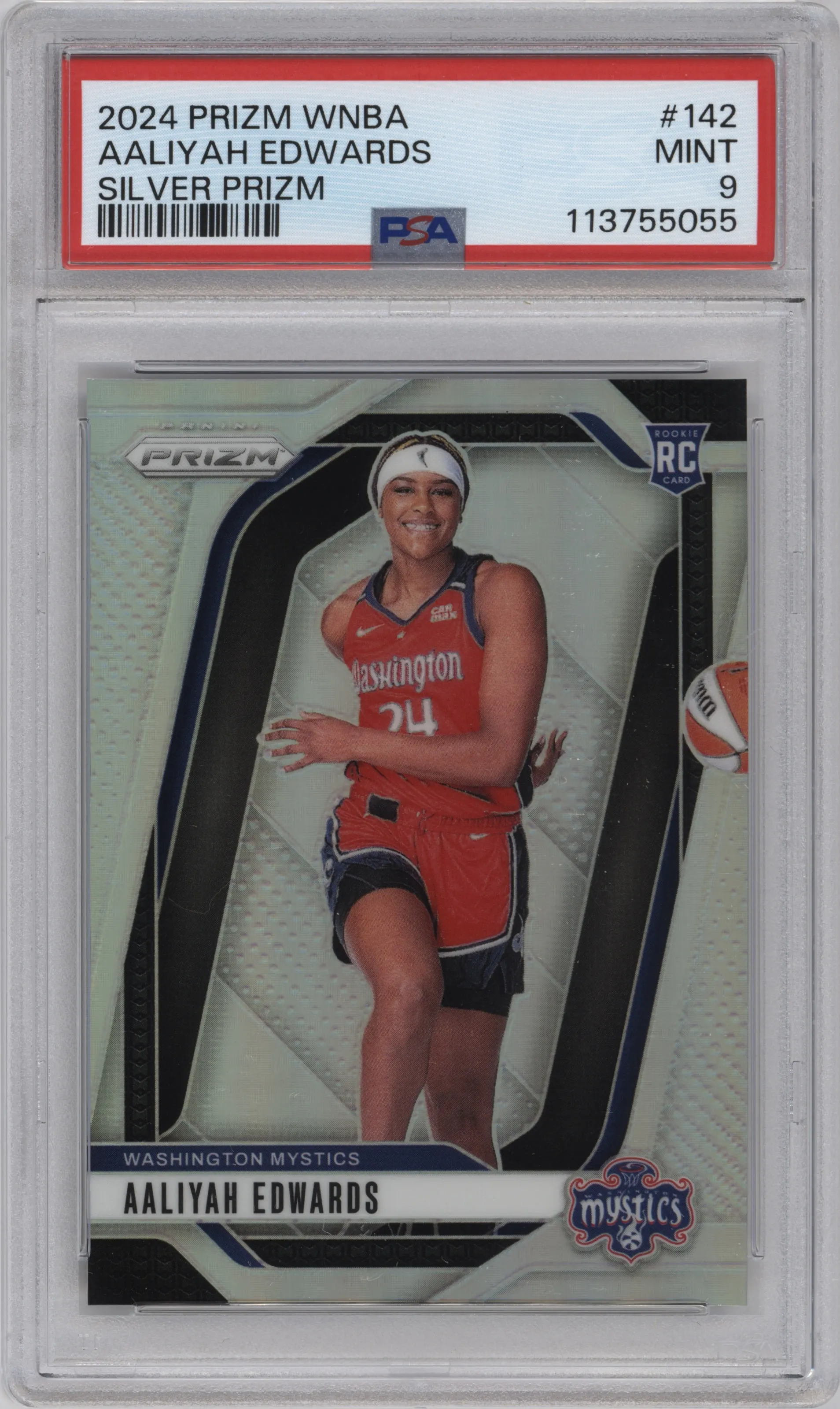 2024 Panini Prizm WNBA Aaliyah Edwards Silver Prizm PSA 9