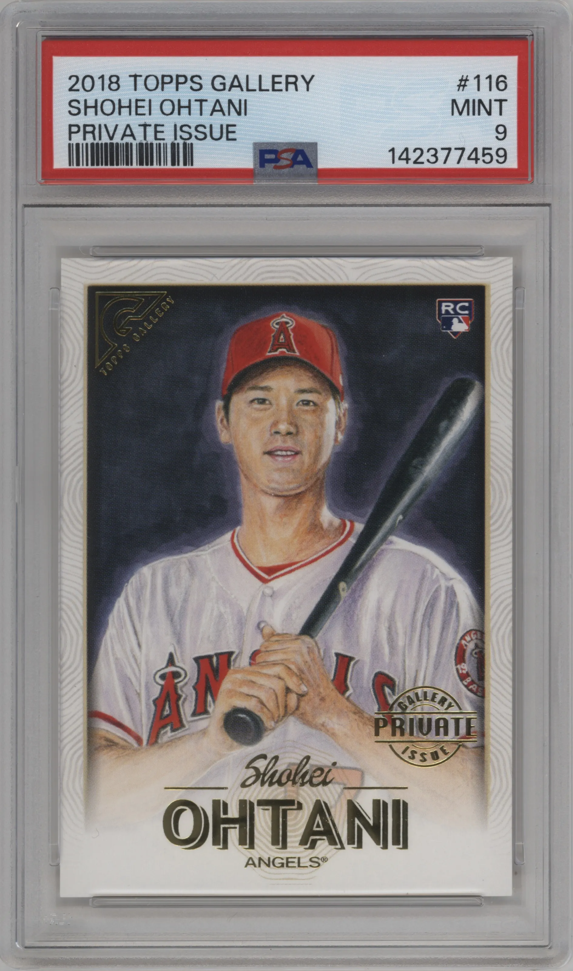 2018 Topps Gallery Shohei Ohtani Private Issue #116 PSA 9