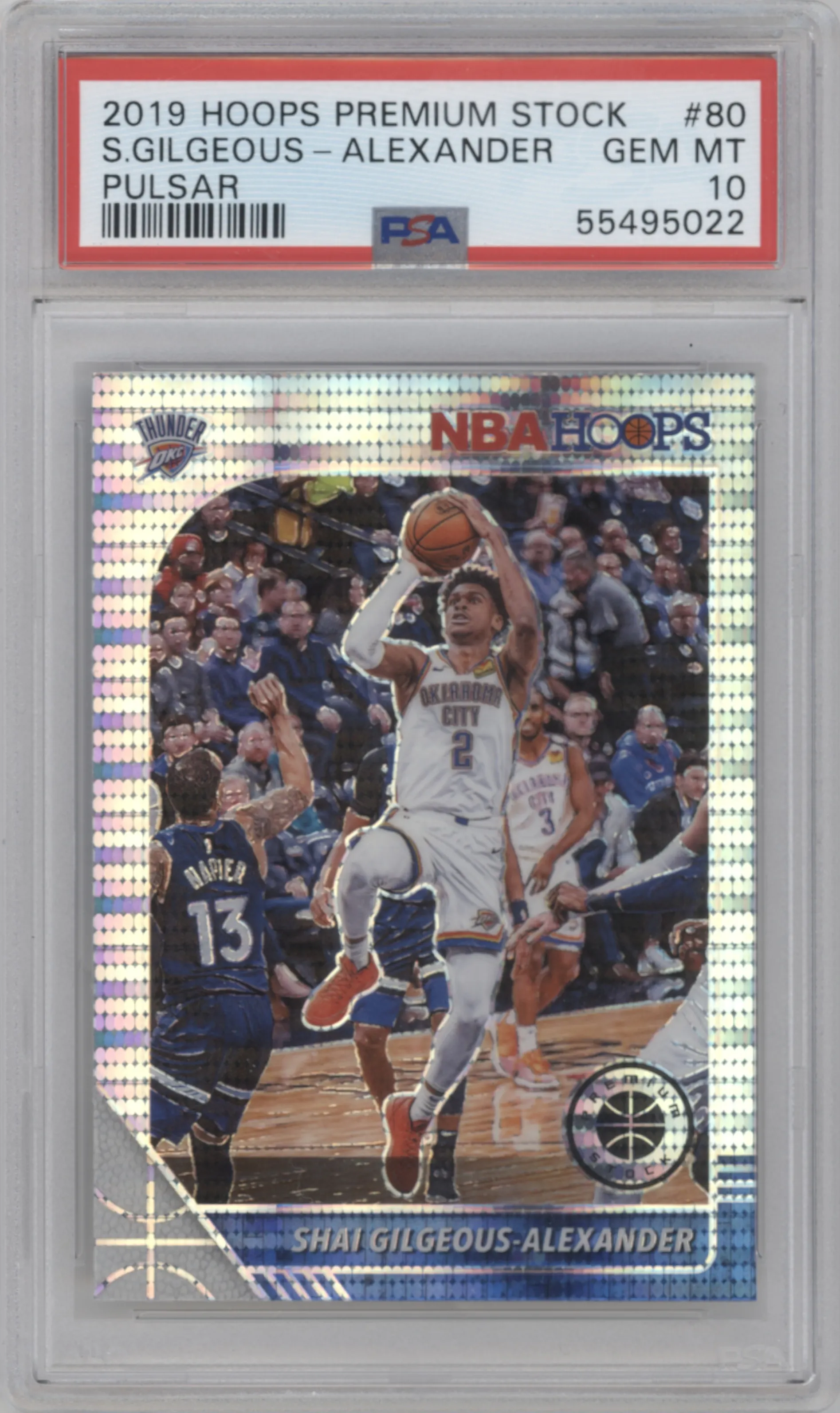 2019 Panini Hoops Premium Stock Shai Gilgeous-Alexander Pulsar PSA 10
