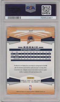 Stephen Curry from the 2009-10 Panini  set graded by PSA and given an overall grade of 9.