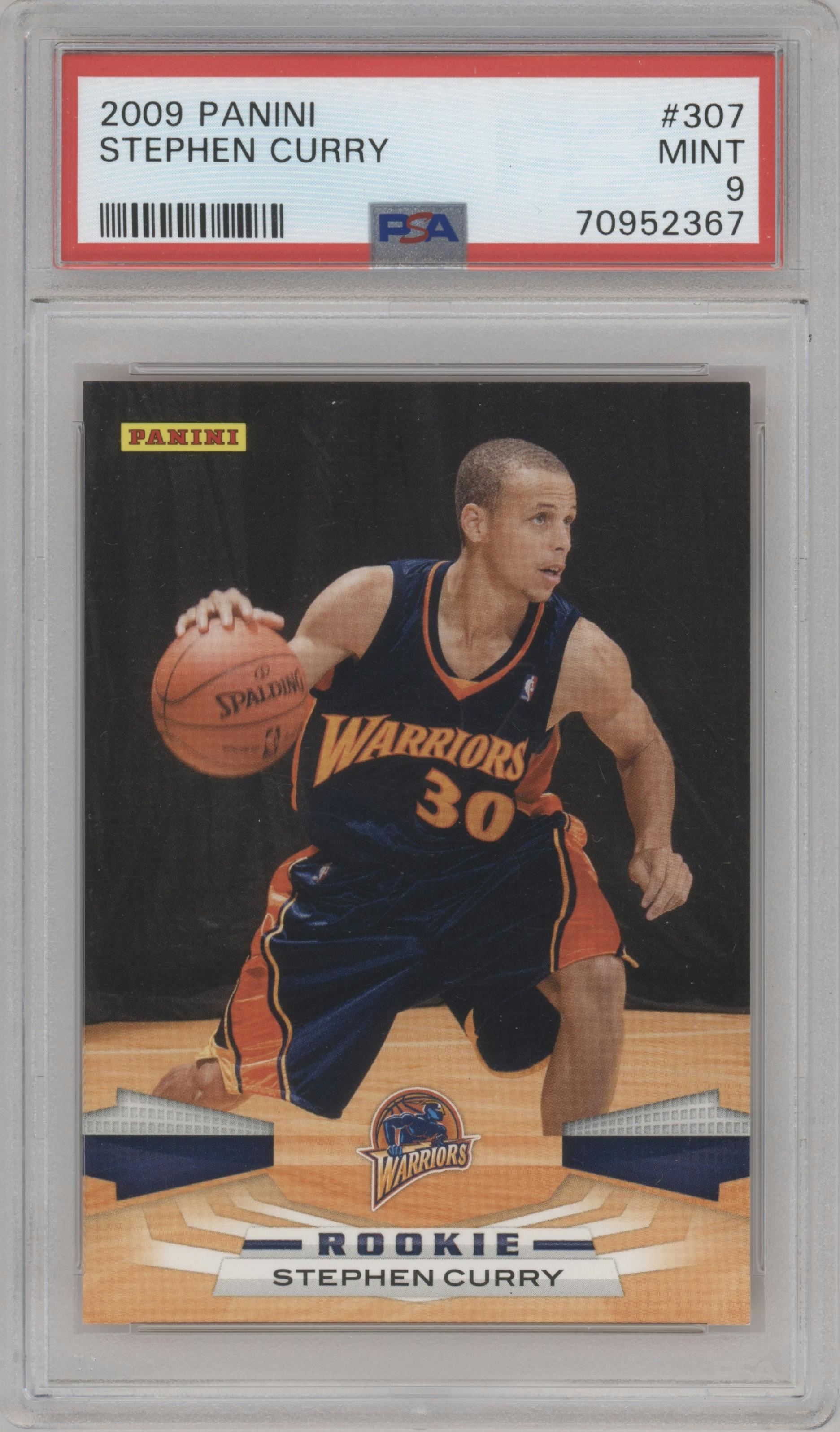 Stephen Curry from the 2009-10 Panini  set graded by PSA and given an overall grade of 9.