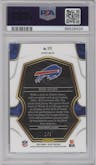 Josh Allen from the 2022 Panini Select set featuring a Green Disco parallel graded by PSA and given an overall grade of 10.