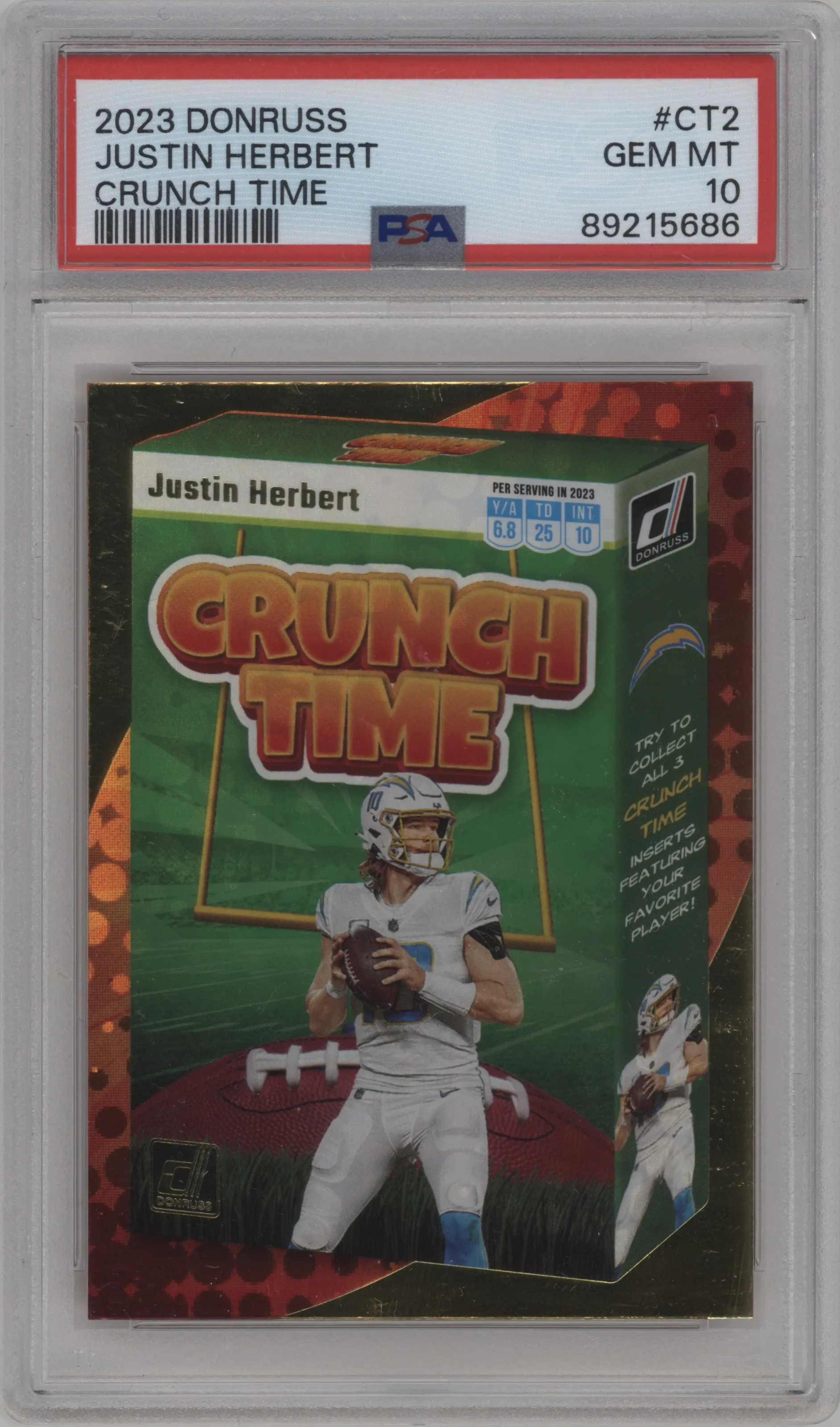 2023 Panini Donruss Crunch Time Justin Herbert #CT-2 PSA 10