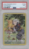 Pikachu from the 2022 Pokemon SWSH set graded by PSA and given an overall grade of 9.