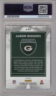 Aaron Rodgers from the 2018 Panini Donruss Optic set graded by PSA and given an overall grade of 10.
