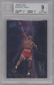 Michael Jordan from the 1993-94 Fleer Ultra set graded by Beckett and given an overall grade of 9.