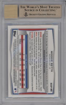 Mookie Betts from the 2014 Bowman set graded by Beckett and given an overall grade of 10.