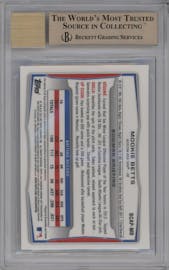 Mookie Betts from the 2014 Bowman set graded by Beckett and given an overall grade of 10.