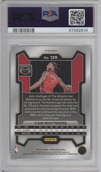 Cam Whitmore from the 2023-24 Panini Prizm set featuring a Silver Prizm  parallel graded by PSA and given an overall grade of 10.