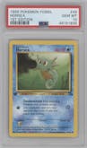  Horsea from the 1999 Pokemon set graded by PSA and given an overall grade of 10.
