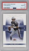 Tom Brady from the 2004 Fleer Genuine set graded by PSA and given an overall grade of 10.