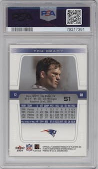 Tom Brady from the 2004 Fleer Genuine set graded by PSA and given an overall grade of 10.