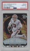 Brock Purdy from the 2022 Panini Donruss Optic set graded by PSA and given an overall grade of 10.