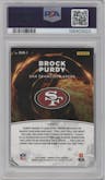Brock Purdy from the 2022 Panini Donruss Optic set graded by PSA and given an overall grade of 10.