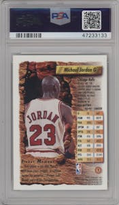 Michael Jordan from the 1993-94 Topps Finest  set graded by PSA and given an overall grade of 9.